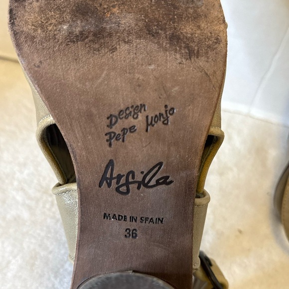 Argila Pepe Monjo Leather Strappy Buckle Heeled Open Toe‎ Sandals Size 36/6 - Picture 8 of 9